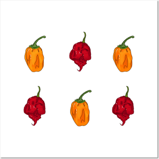 Habanero Reaper Sticker Set Posters and Art